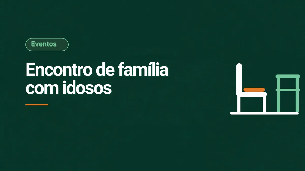 Ilustração de uma cadeira com encosto e almofada laranja ao lado de um corrimão verde claro, sobre piso plano, em fundo verde escuro, representando conforto e acesso para idosos.